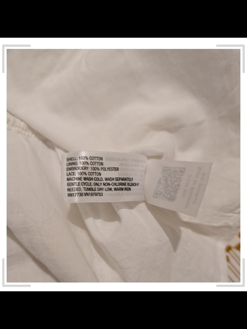 Universal Thread Cream Eyelet Peasant Top - Picture 6 of 10